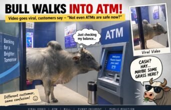 कैश है या घास भी है? राजधानी रायपुर के ATM में घुसा सांड, ग्राहक बोले- यहां भी सुरक्षित नहीं?