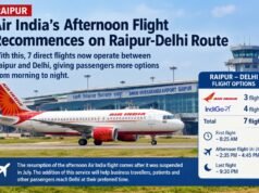 रायपुर-दिल्ली रूट पर फिर लौटी एयर इंडिया की दोपहर वाली फ्लाइट, रोजाना अब सात उड़ानें