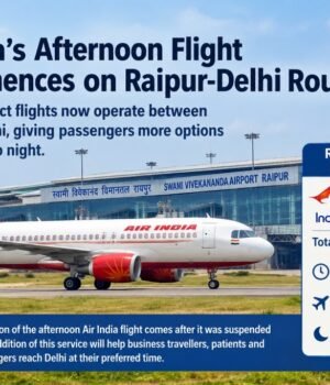 रायपुर-दिल्ली रूट पर फिर लौटी एयर इंडिया की दोपहर वाली फ्लाइट, रोजाना अब सात उड़ानें