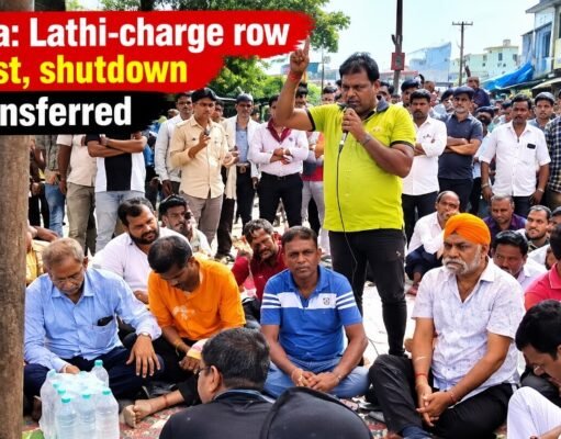 गणेश विसर्जन झांकी परलाठीचार्ज से सिमगा में बवाल, धरना, बंद और चक्काजाम के बीच TI लाइन अटैच